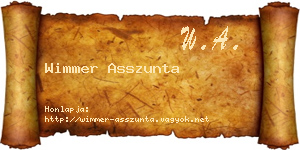 Wimmer Asszunta névjegykártya